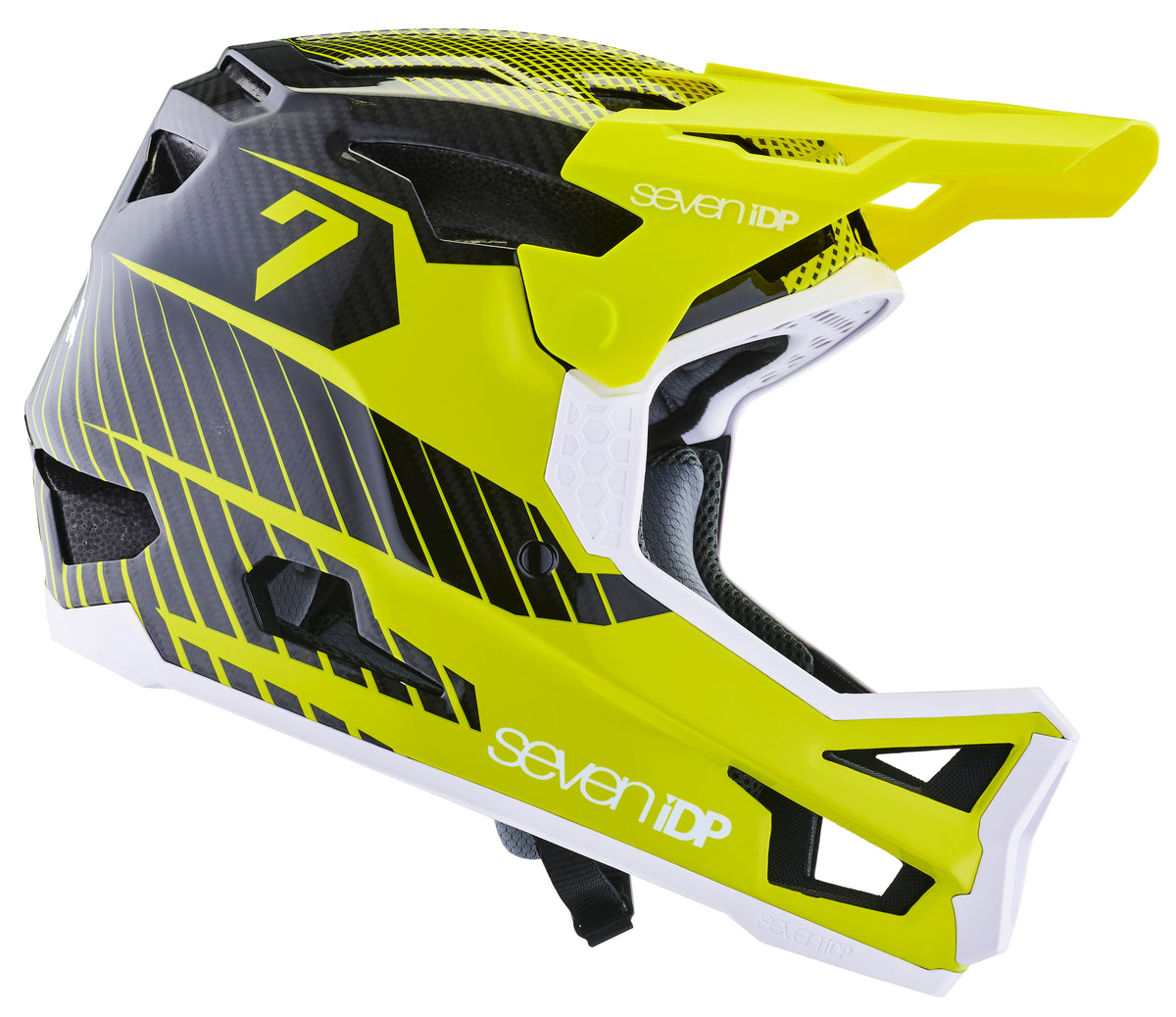 23 bike helmet 7iDP Project Carbon Key Features 23 big bore vents for no compromise airflow E.R.T slip plane system reduces impacts causing C.T.E Lightweight Carbon Fibre shell Bell Sanction 2 Full Face
